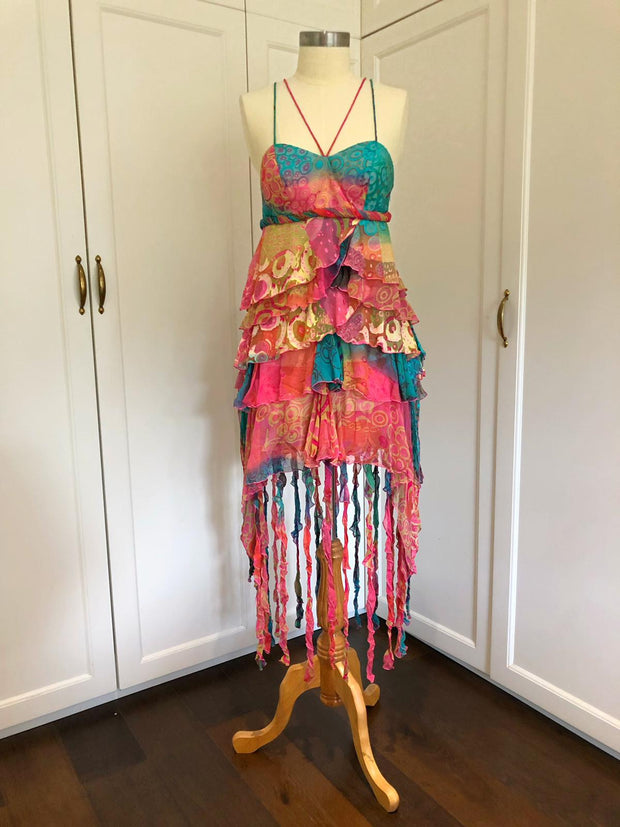 Tassled Mini Dress | Confetti Print Dress | Freis Spirit
