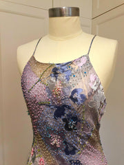 Lilac Milkyway Floral Beaded Maxi Dress | Freis Spirit