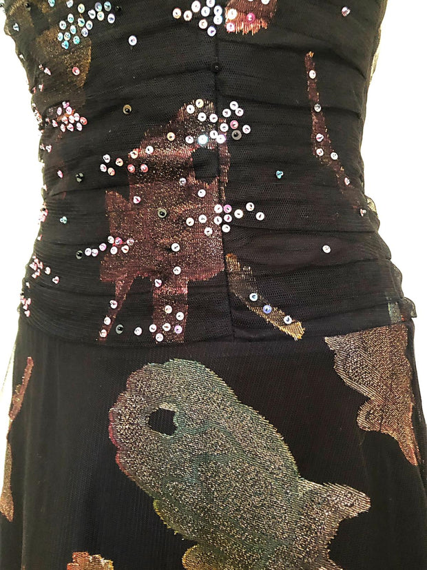 Strapless Evening Dress | Nightflower Sequin Gown | Freis Spirit