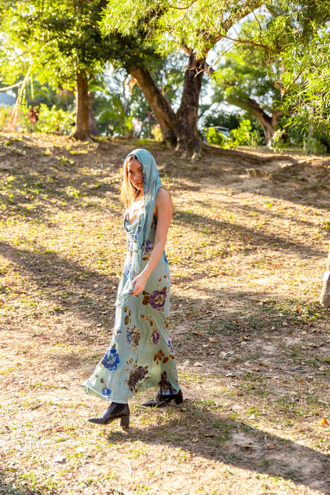 Blue Floral Maxi Dress | Women's Dresses | Freis Spirit